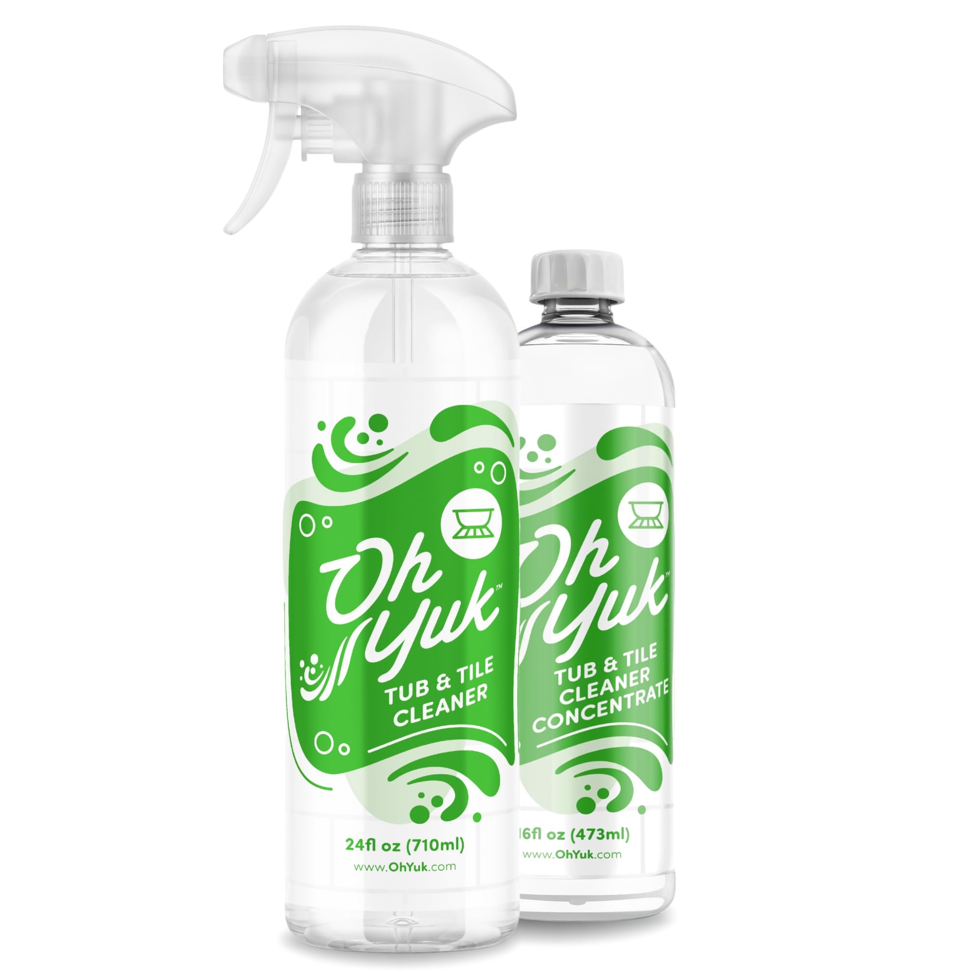 Oh Yuk Tub and Tile Cleaner Combo Pack with Spray and Concentrate Refill Cleans Tubs Tiles and Shower