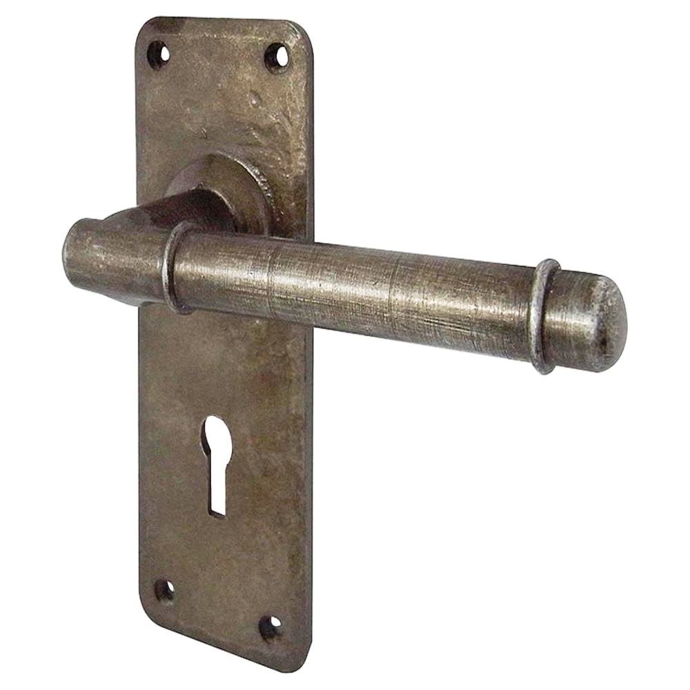 Frelan Hardware Lever On Backplate Lock Handle Hf100 Belfry Antique Pewter From Euroart