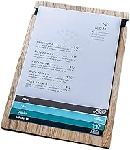 Wooden Menu Holder Board with Rubber - Menu Covers, Menu Board for Restaurant, Wood Clipboard, Menu Holder Clipboard, Cafe Menu, Sign Holder Wood, Wedding Menu Cards, Wooden Sign Holder, Menu Booklet
