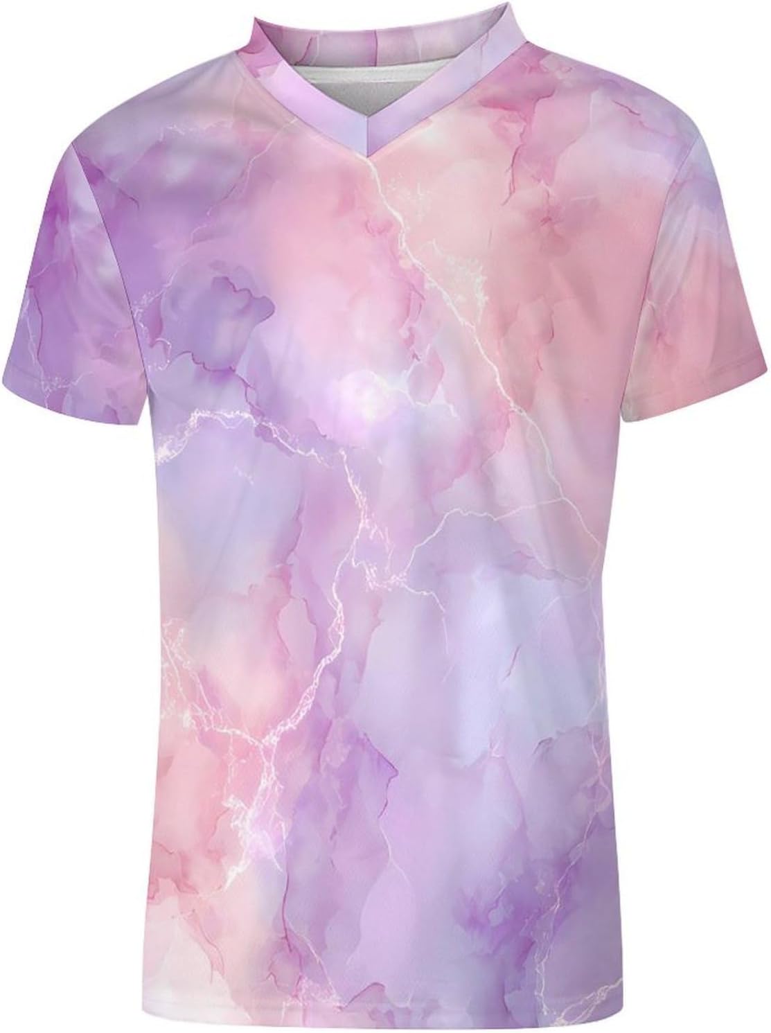 Purple Pinkcolor Marble Personalized Soccer Jersey Mens T-Shirts Sports Tops