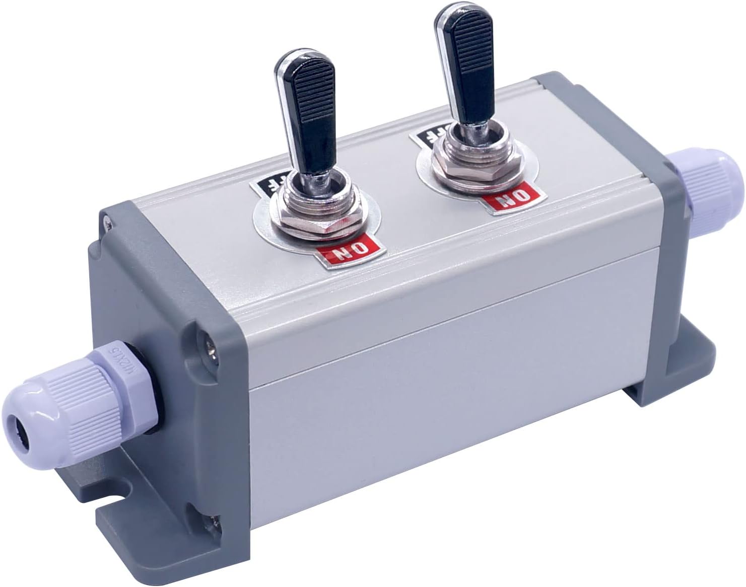 Twidec/2 Gang Toggle Switch Box 16A 250V SPST 2 Position 2 Pin ON/Off Rocker Toggle Switch Black PC Wear-Resistant Handle TEN-A-2210BK-BOX-2