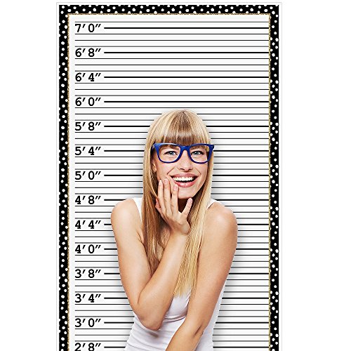 Big Dot of Happiness Mug Shot - Photo Booth Height Chart Backdrop - 36 x 60 inches