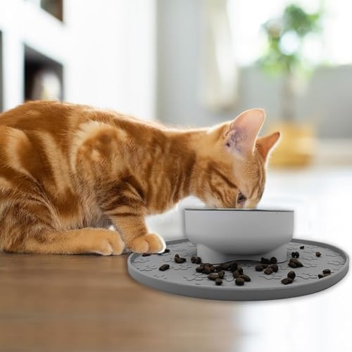 Miniatura 3 de Tapete de silicona para alimentos y agua, tapete de goma con borde elevado para cuencos de perro, evita que los alimentos y el agua manchen los