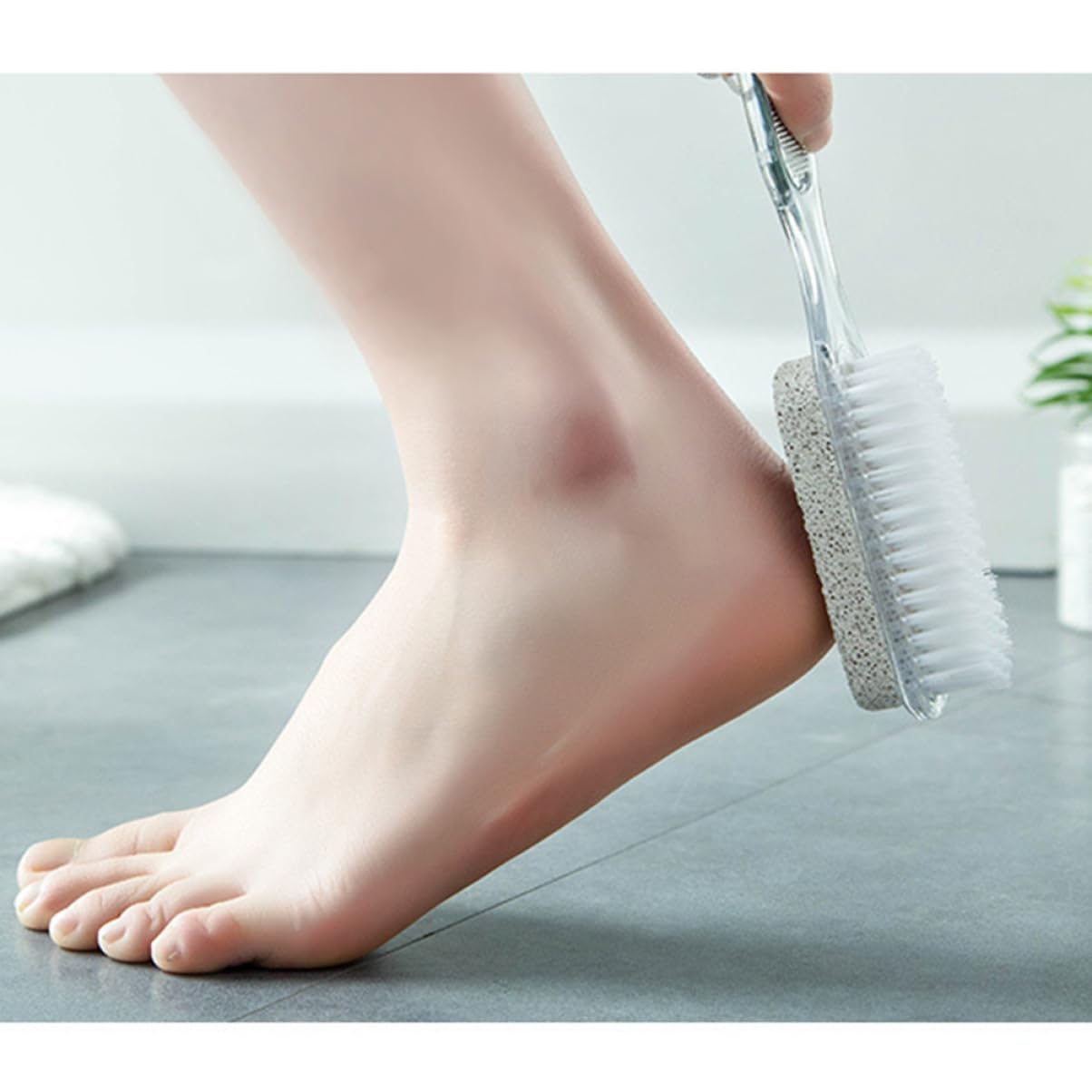 Raspador de Pies de Plástico, Piedra Pómez y Acero | Lima de Uñas Integrada, Kit Cuidado Pies, Uso en Casa y Experiencia Tipo Spa