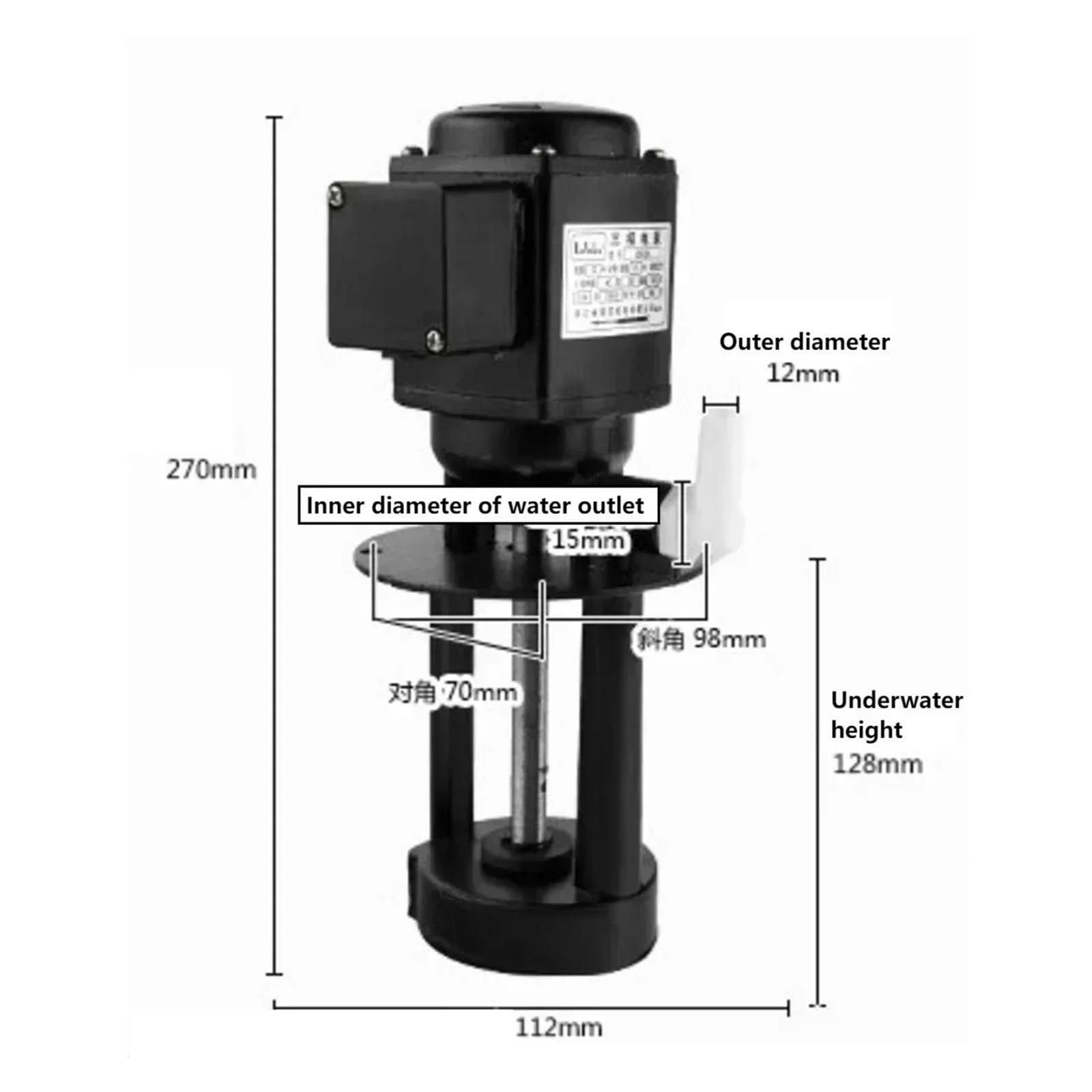 Pompa di raffreddamento per macchine utensili Pompa for olio for macchine utensili 220V 380V 40W Pompa for raffreddamento motore interamente in rame Rettificatrice Pompa elettrica speciale(380V)