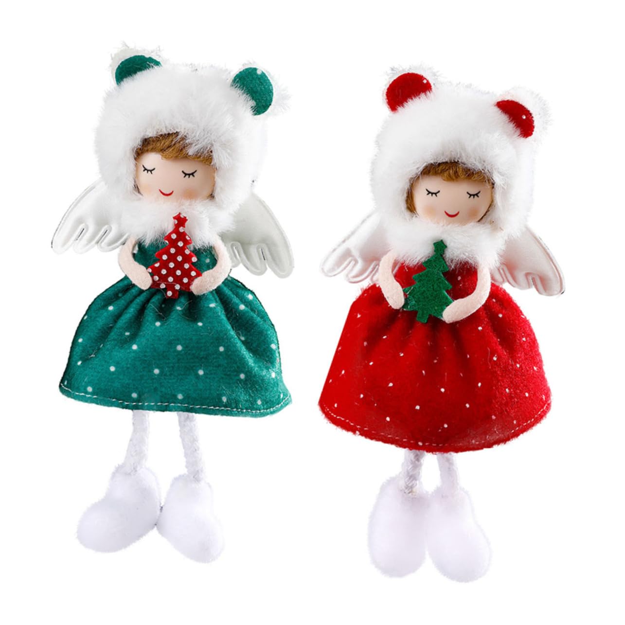 Zerodeko 4 Ensembles Charme Fille Ange Décorations d'ange Fleurs Artificielles Décorations Poupée Ange De Décoration De Noël Guirlande Lumineuse Solaire D'extérieur Fée Peluche 2 Pièces * 4