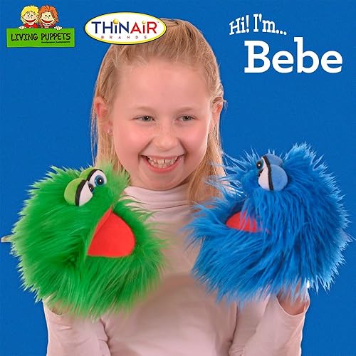 Miniatura 3 de Living Puppets - Bebe The Blue Friendly Monster de 9 pulgadas, marioneta de mano de felpa para niños y niñas