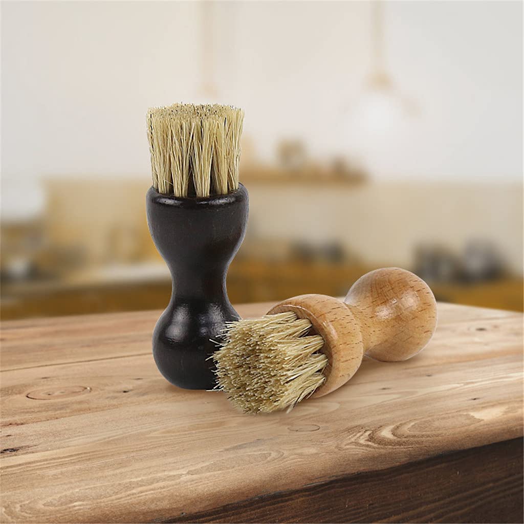 Brosse à Chaussures En Fibre De Coco - Manche En Bois Laqué - Nettoyage Puissant De La Saleté Et De La Boue - Pour Chaussures, Bottes, Avant Cirage
