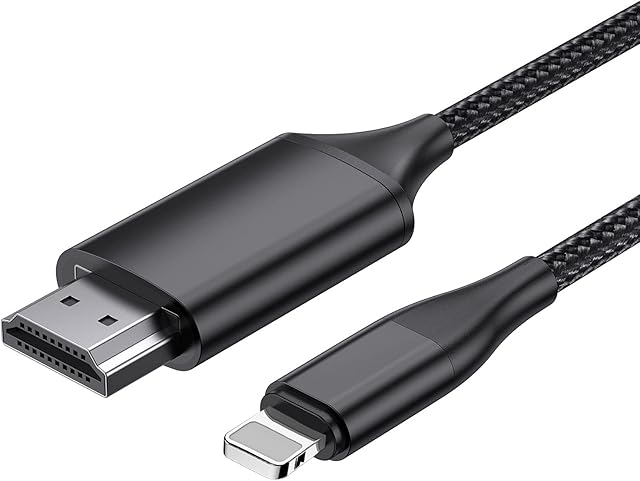 [4M Long Version] HDMI Cable for iPhone 4.0m, HDMI Converter Cable, Phone/Pad/Pod to TV, HDMI Connection Cable, iOS 11, 12, 13, 14, YouTube TV Output, HD1080P BLACK