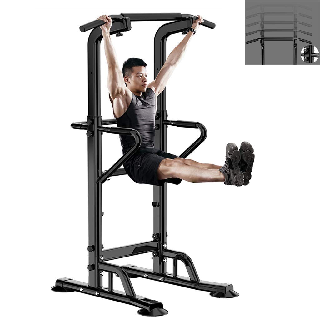 AYCDL Fitness Indoor Pull-up Equipment Adult Exercise Equipment Household Horizontal Bars Equipment Adjustable Parallel Bars Stretching Equipment Dip Stands,Black-73x97x220cm