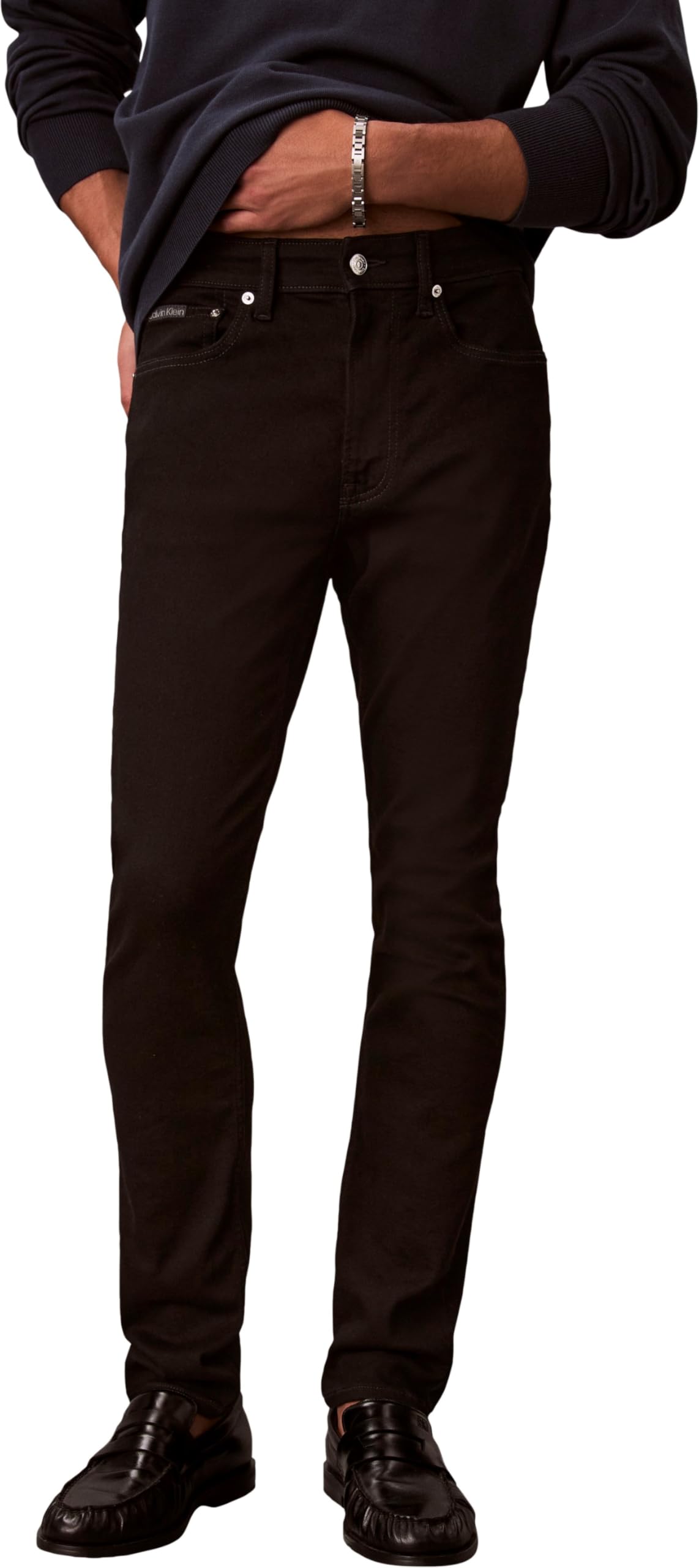 Calvin Klein Men Skinny Ck Classic Black Jean LV04RF737G Jeans, Black (CK Classic Black), 34W / 30L
