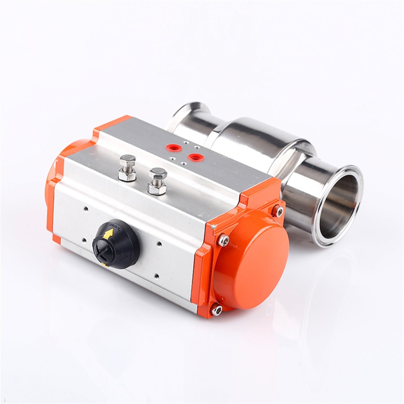 HDPHCRIUN 63mm Chuck 77.5 Stainless Steel Sanitary Tri Clamp Ferrule Type Pneumatic Ball Valve With Double Acting Cylinder 1Pcs