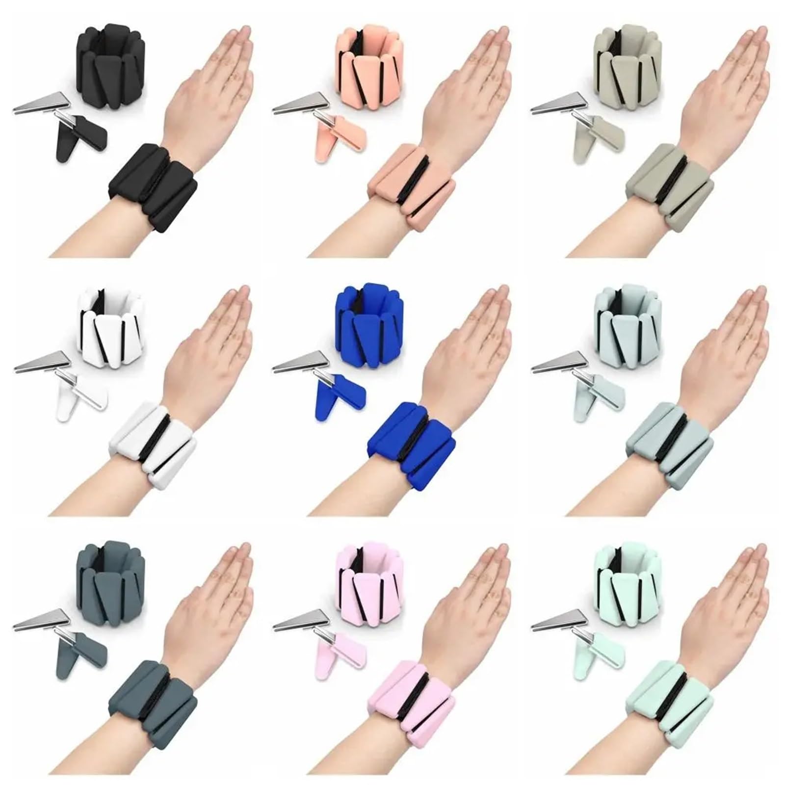 Gewichtsmanschetten Verstellbares Handgelenk-Gewichtsarmband aus Silikon for Yoga, gewichtetes Handgelenkband, universelle gewichtstragende Fitnessgeräte