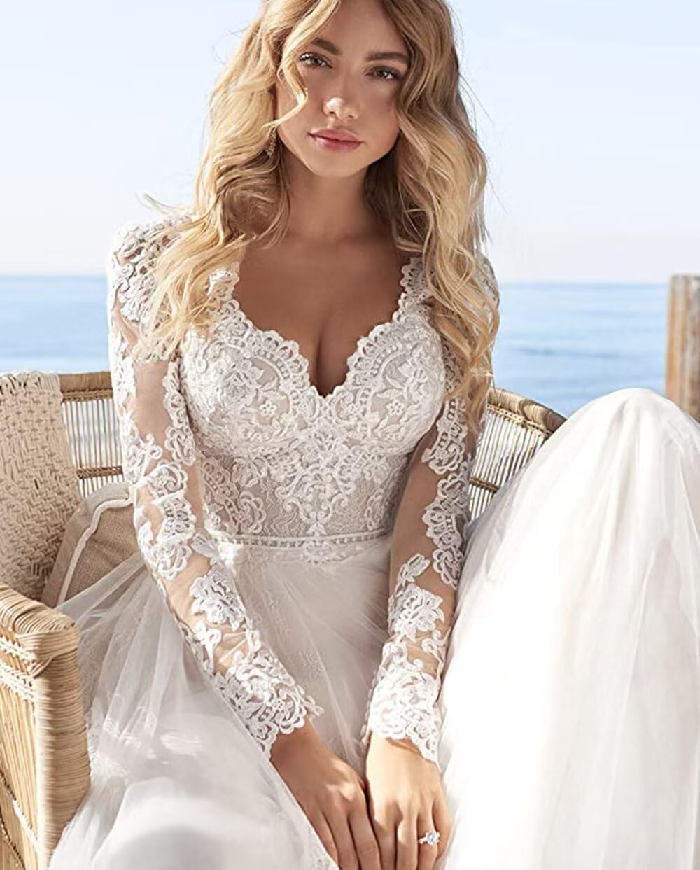 Cadoly Wedding Dresses for Bride 2025 Tulle Lace Applique Ball Gown A-line Modest White Bridal Gown with Sleeves