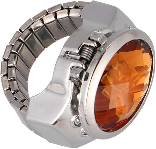 ULTECHNOVO Reloj de dedo para hombre y mujer, con forma de reloj ovalado, anillo de cuarzo exquisito