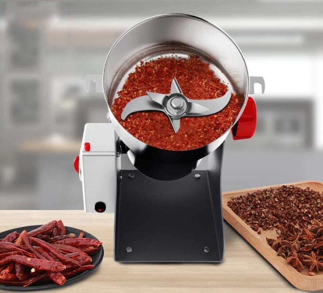 Grain Mills, Electric Grain Grinder 800g Food Grade Stainless Steel Mill Powder Machine 1400W 70-300 Mesh for Kitchen Herb Spice Pepper Coffee