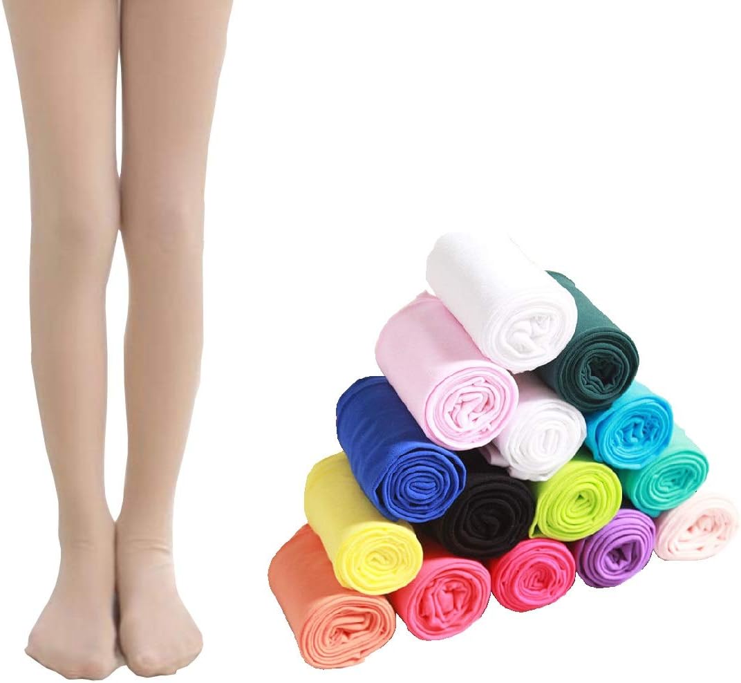 Girls Ballet Dance Tights Footed | Kids Stretchable Opaque Stockings | Soft Nylon Spandex Matte Tights for Ballet, Gymnastics, Recitals