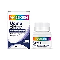Massigen – Uomo, Formula Specifica, Integratore Multivitaminico e Multiminerale per Vitalità Maschile, Sostiene il Sistema Immunitario, con Magnesio e Zinco, 30 Compresse