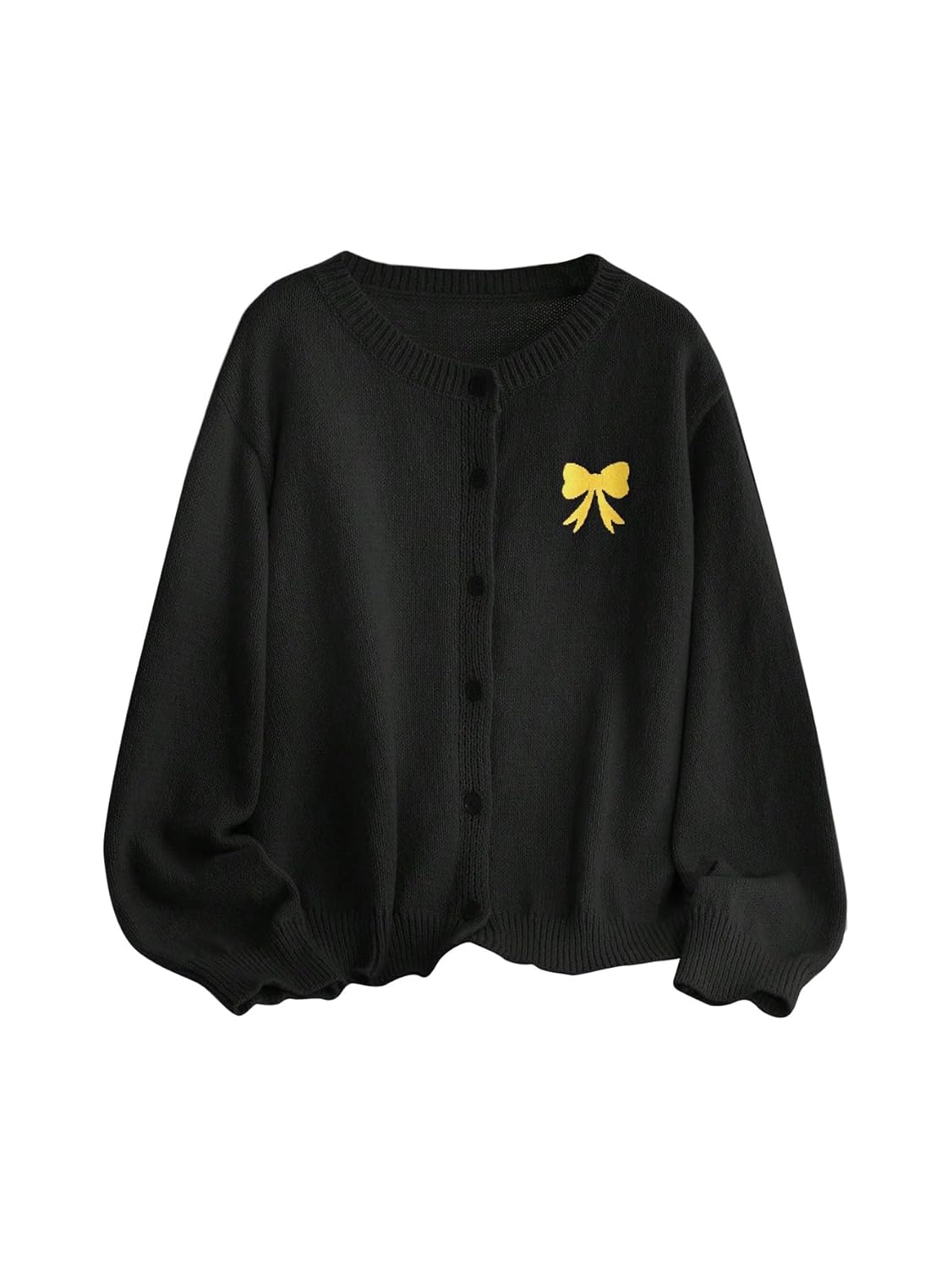 Verdusa Womens Plus Size Embroidery Bow Button Up Cardigan Sweater Cozy Fall Outfits