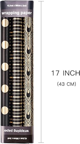 Vista 122 de LeZakaa Mini rollo de papel de regalo de Navidad azul, muñeco de nieve, reno, bola de cristal, árbol de copo de nieve, papel de regalo metálico