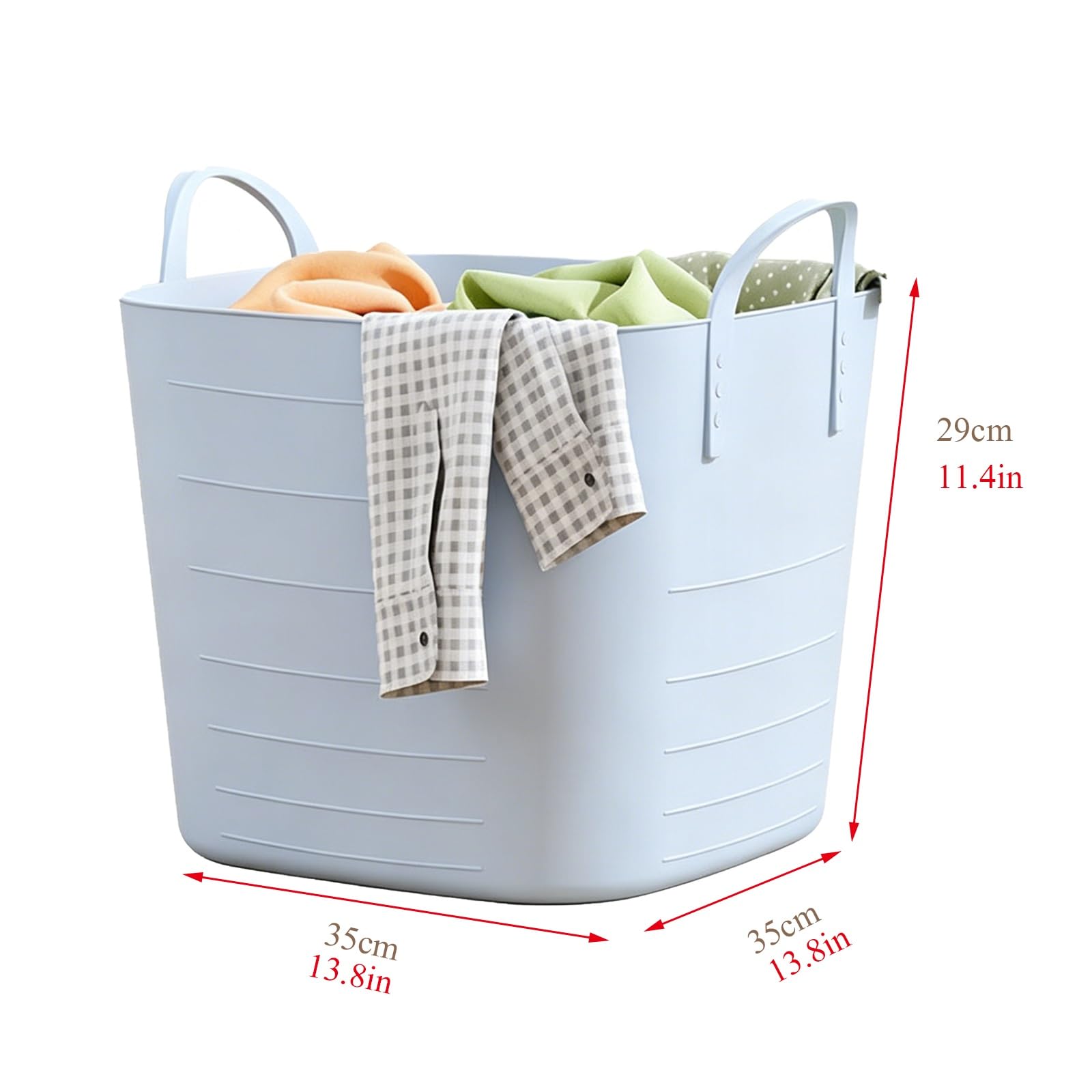 Cesto For La Biancheria In Plastica, Contenitore For Vestiti Di Grande Capacità Con Manici, Vasca Organizer For La Casa Antiscivolo, Cesto For Il Bagno Pieghevole(Pink)