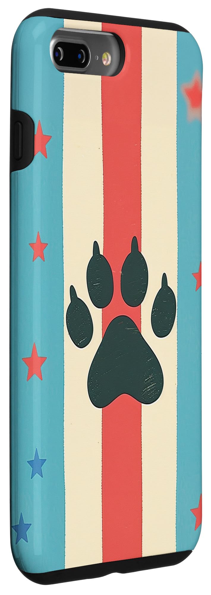 iPhone 7 Plus/8 Plus USA American Flag with Paw Vintage Case - Image 3