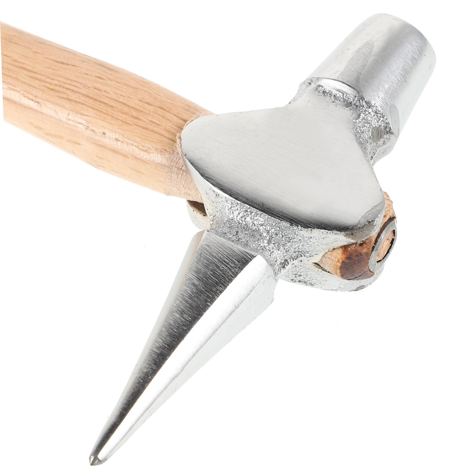 Zerodeko Martello per Ispezione Ferroviaria e Navale Piccolo, Portatile e Leggero, Punta Affilata e Manico Ergonomico in Legno e Acciaio, Utensile Multifunzionale per Saldatura