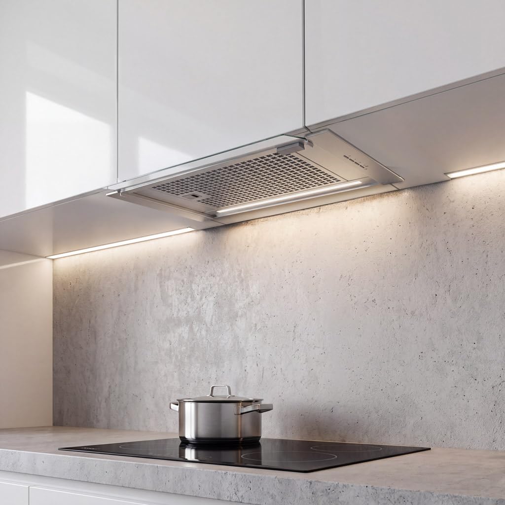 Cata Corona X 60 Campana extractora integrada 60 cm con panel electrónico, temporizador, 4 niveles de extracción, motor BT5, iluminación LED, filtros lavables, clase energética A, Acero inoxidable