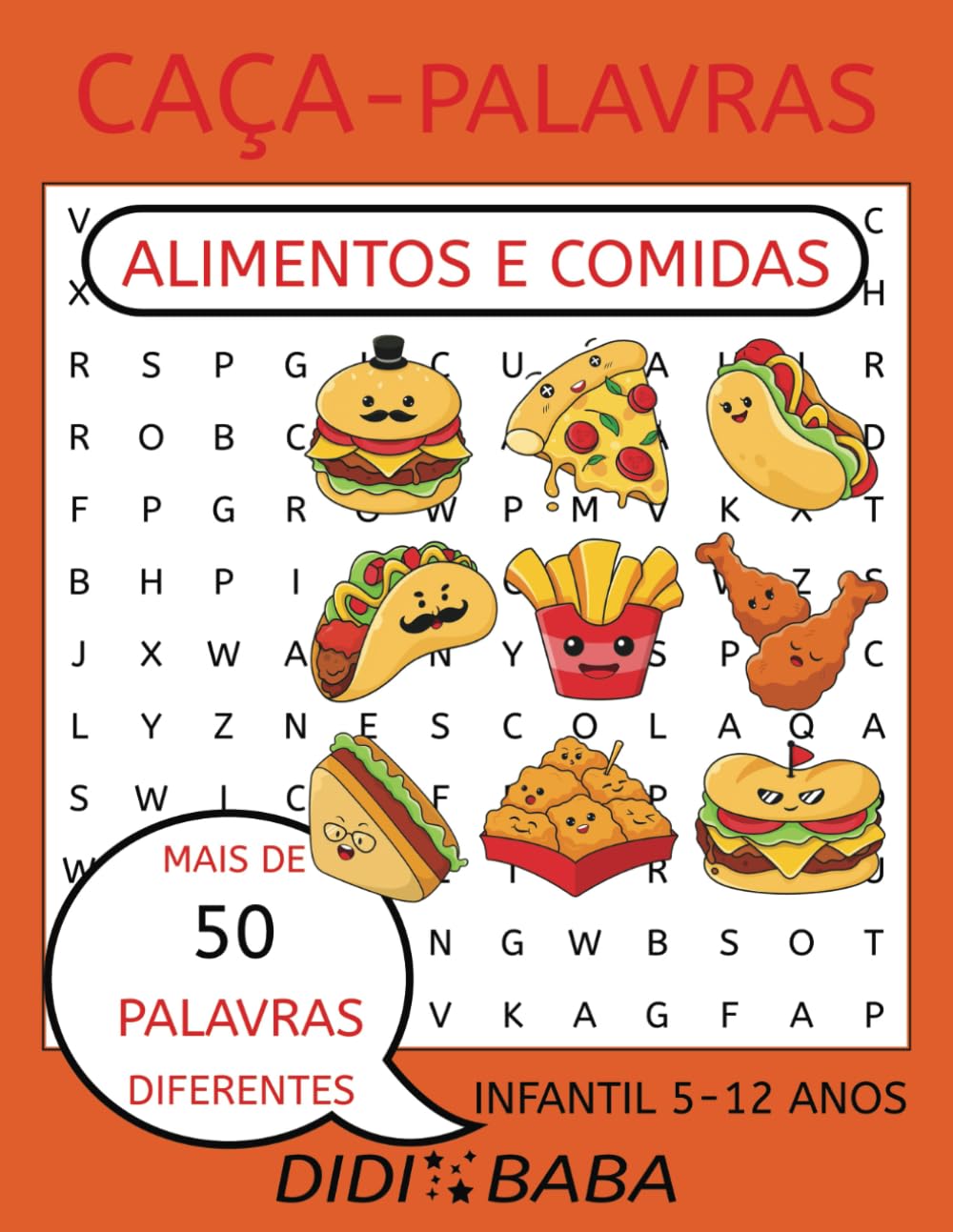 Brazilian Portuguese Kids Word Search Puzzle Book Food and Meals - Livro de CAÇA-PALAVRAS Infantil em Português Brasileiro Alimentos e Comidas: palavras fáceis / easy words
