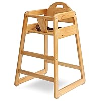 Vista 7 de Silla alta de madera para bebés y niños pequeños, silla alta apilable estilo restaurante con madera maciza de grado comercial para mesa de comedor