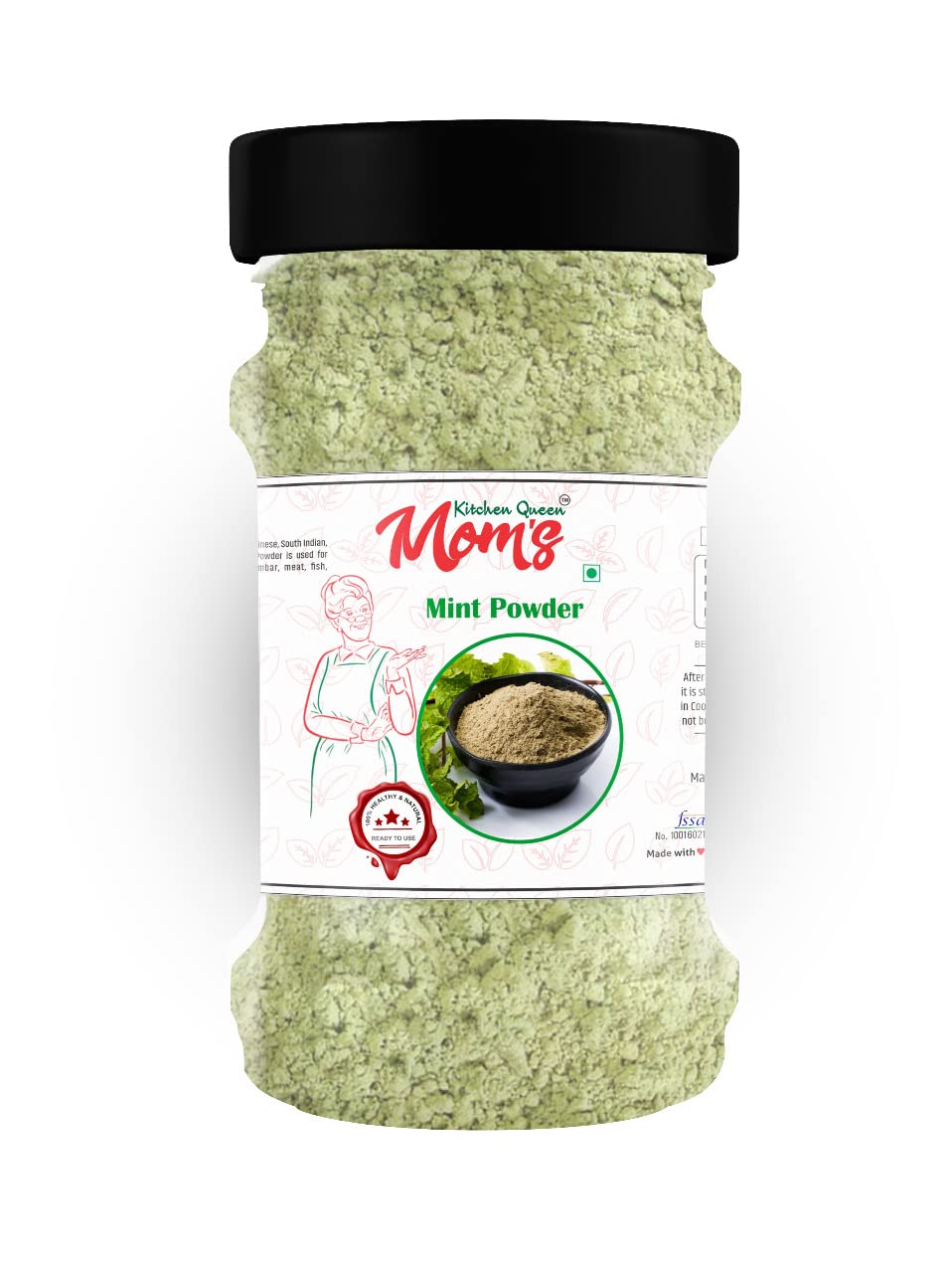Mint Powder 300gm PUDINA Powder Pudina Leaf Powder Green Mint Leaf Powder Dried Mint Powder No Artificial Flavor Added | No Preservatives Added (300g)