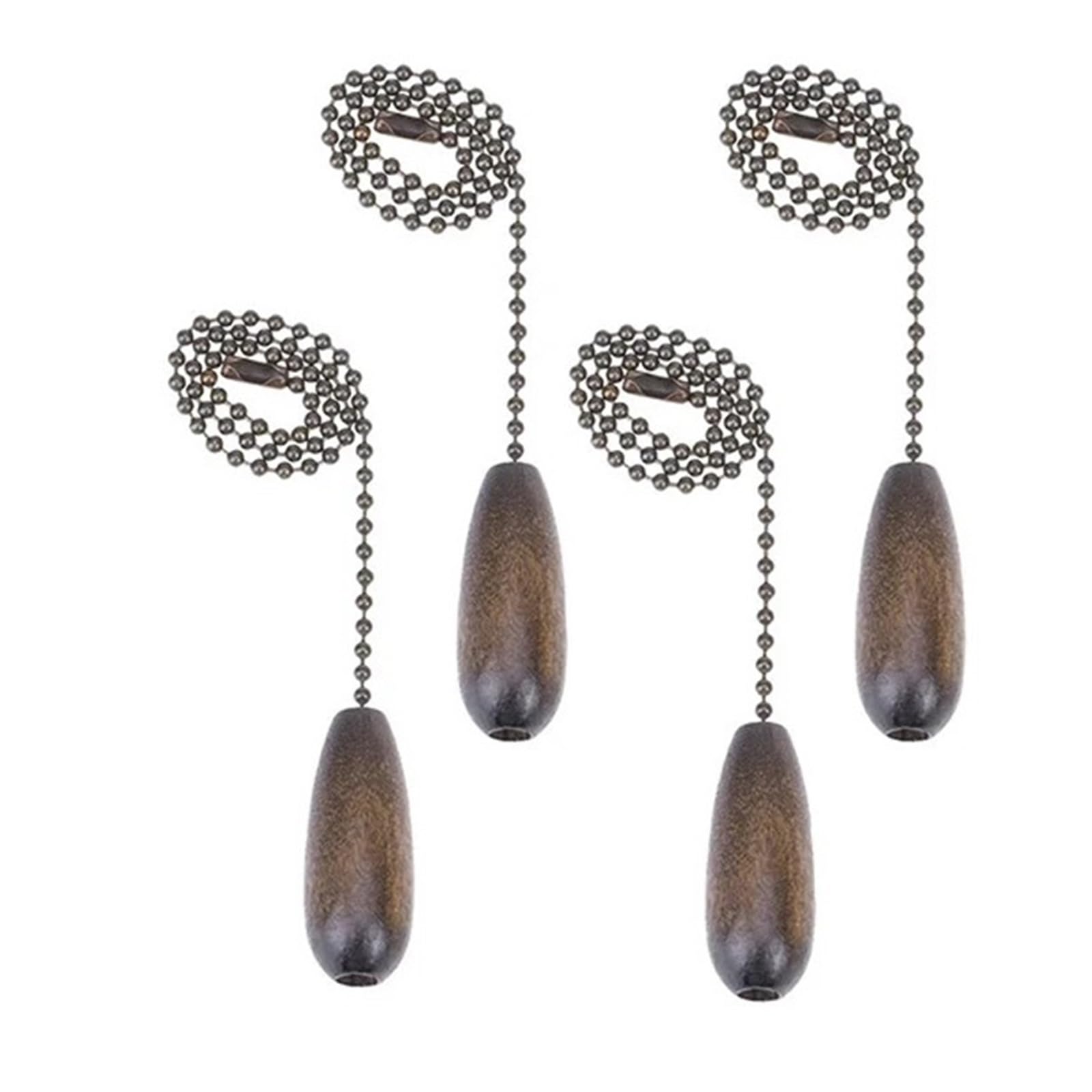 Light Pull Cord 4Pcs Ceiling Fan Pull Chains Wooden Chain Pulls Pendant Extension for Light Lamp(Coffee)