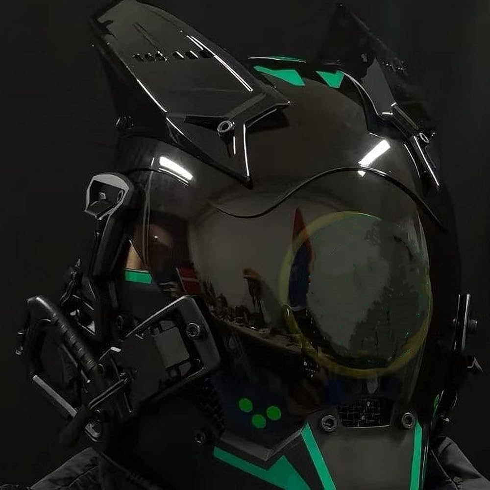サイバーパンクスタイル LEDヘルメットマスク Amazon.co.jp: [TUKRKRS] サイバーパンクマスクヘルメット