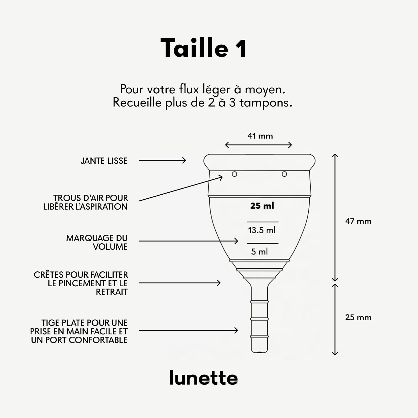 Lunette Coupe Menstruelle Réutilisable Protection 12 Heures Confort Silicone Médical Souple Alternative Tampons 10 Ans, Taille 1 Blue - 3