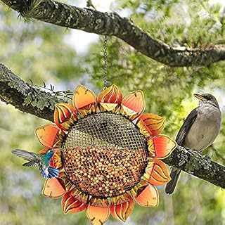 Bird Feeders Hanging - Wild Bird Seed Feeder Garden Metal Bird Feeders for Garden Squirrel Proof Unusual Bird Feeders Sunflower
