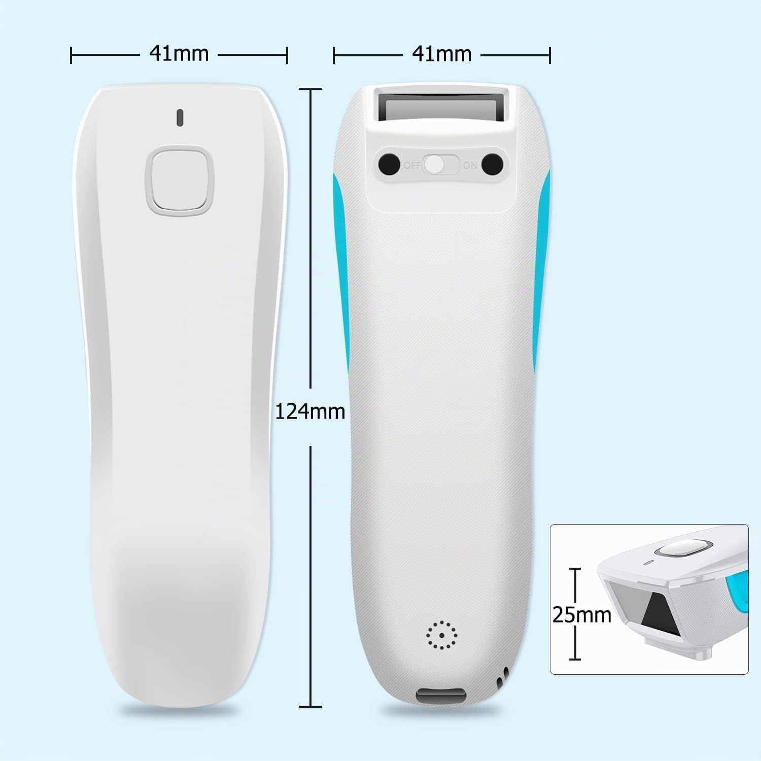 NETUM Mini escáner de código de Barras QR inalámbrico Mejorado 3 en 1 Bluetooth portátil Bolsillo pequeño 1D 2D Lector de código de Barras automático rápido preciso escaneo para POS C850 Blanco