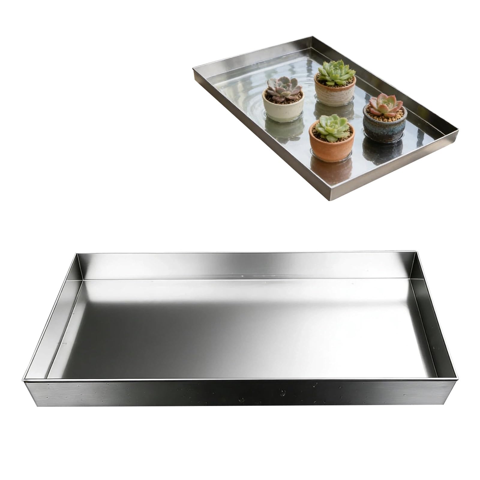 Plateau De Récupération Inox Inoxydable, Bac Vidange Huile Voiture, Épais