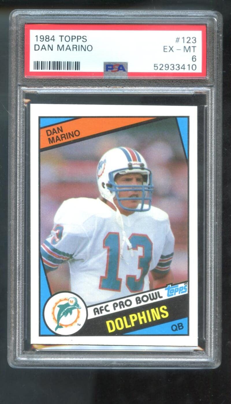Amazon.com: 1984 Topps #123 Dan Marino Dolphins ROOKIE RC PSA 6 EX-MT  Graded Football Card : Collectibles & Fine Art