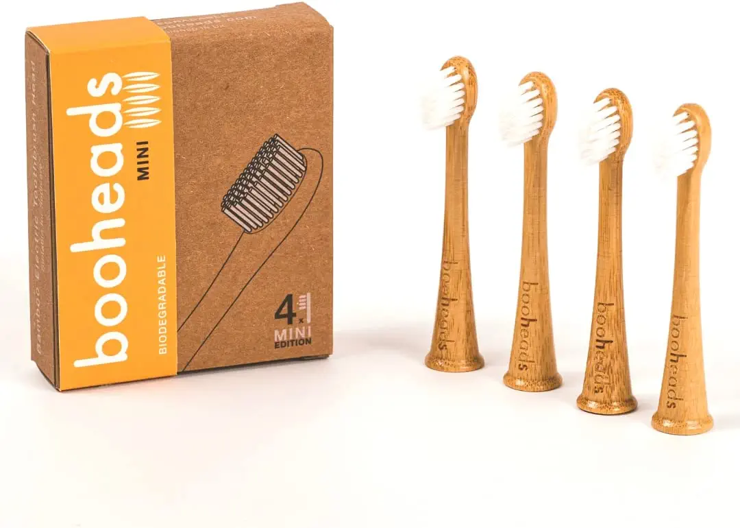 booheads - Bamboo Electric Toothbrush Heads | Biodegradable Eco-Friendly Sustainable Recyclable | Compatible with Sonicare (Mini 4)