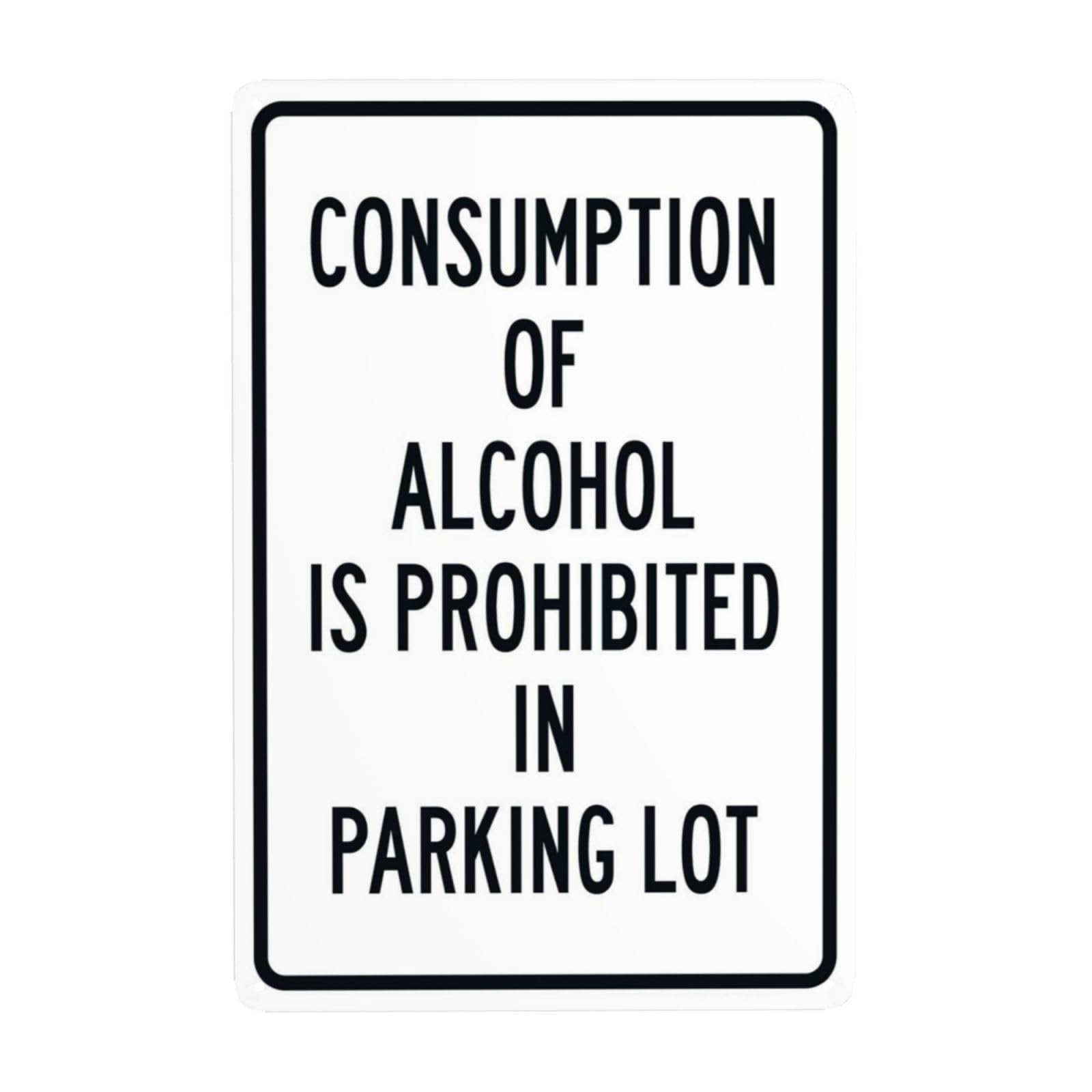 SMAZDFXX Consumption Of Alcohol Is Prohibited In Parking Lot Sign Metal Signs, Cautions Security Tin Sign, Safety Warning Posted Signs, Perfect for Street Business and Home Wall Decor 5.5"x8"