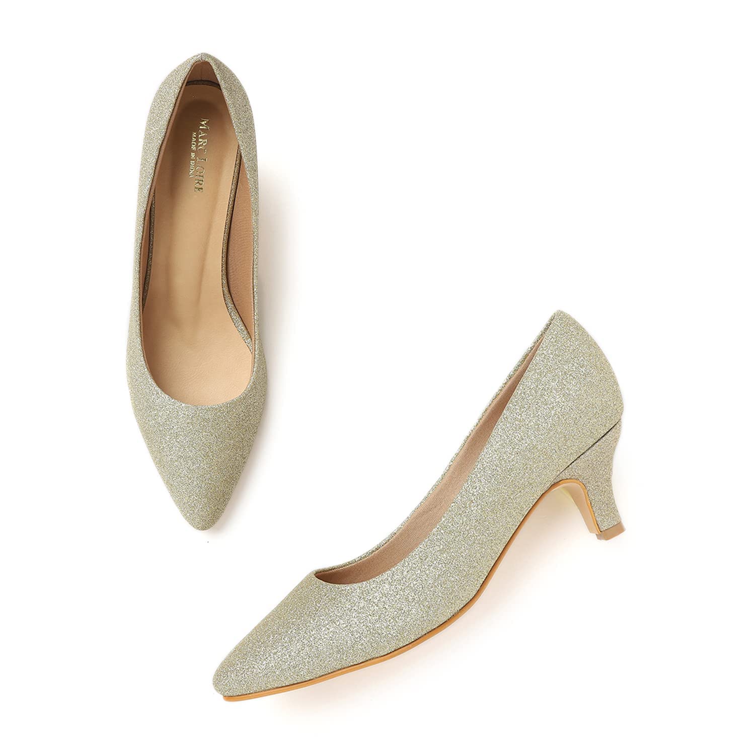 Marc Loire Women Gold Embellished Pumps Heels for Office, Party and Formal Occasions (Gold, Numeric_8) (B0B25QTH3T) Amazon Price History, Amazon Price Tracker