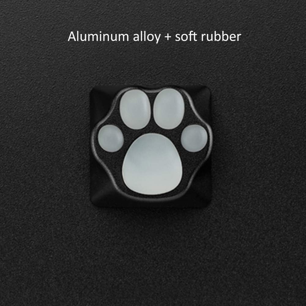 Cute Soft Cat Claw Metal Keycap for Cherry Mx Switch Mechanical Keyboard Decoration DIY Aluminum Alloy Cat Paw Cap (Metal1)