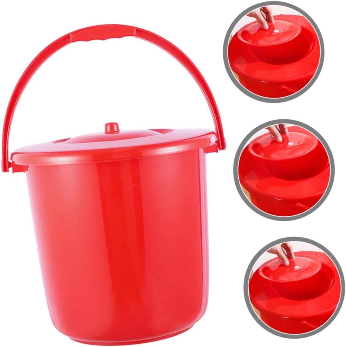 Portable Night Urinal with Lid Lightweight Chamber Pot for Home Use Non-Slip Base for Seniors Convenient Bedside Spittoon for Emergencies