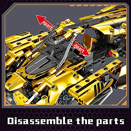 Riceblock 2 In 1 Robot Super Car Building Toy Set, Transforming Robot Building Block Kits, Direct Deformation, Rebound Device, Construction Truck Blocks Toys For Boys Age 6 7 8 9 10+ Year Old （Yellow） #TOP4