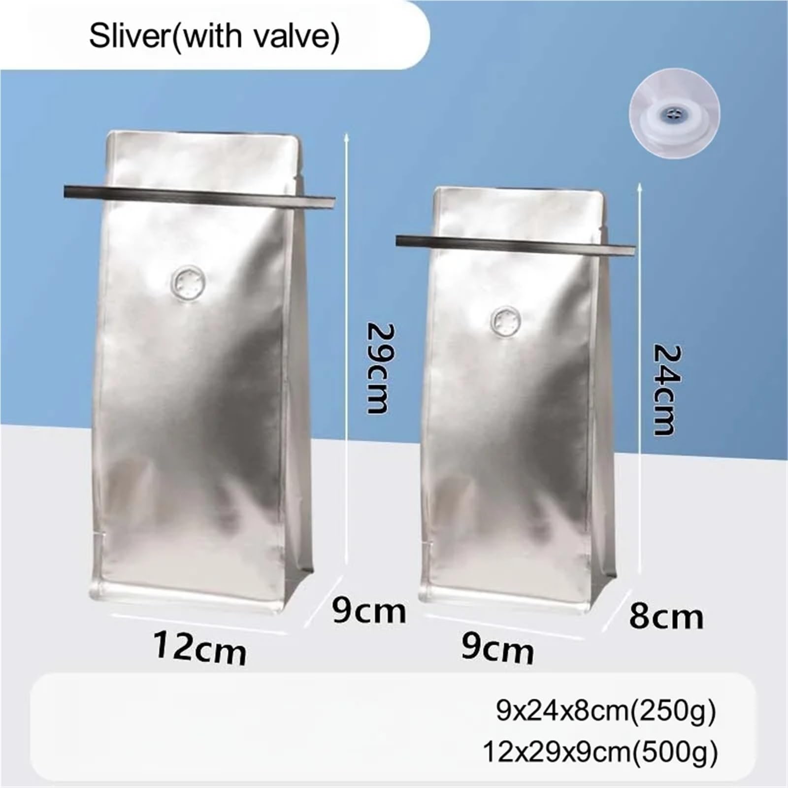 Torebki na kawę z zaworem 20 szt. Opakowania na ziarna Folia aluminiowa Zgrzewanie na żywność w proszku Herbata Orzechy Woreczki do przechowywania
