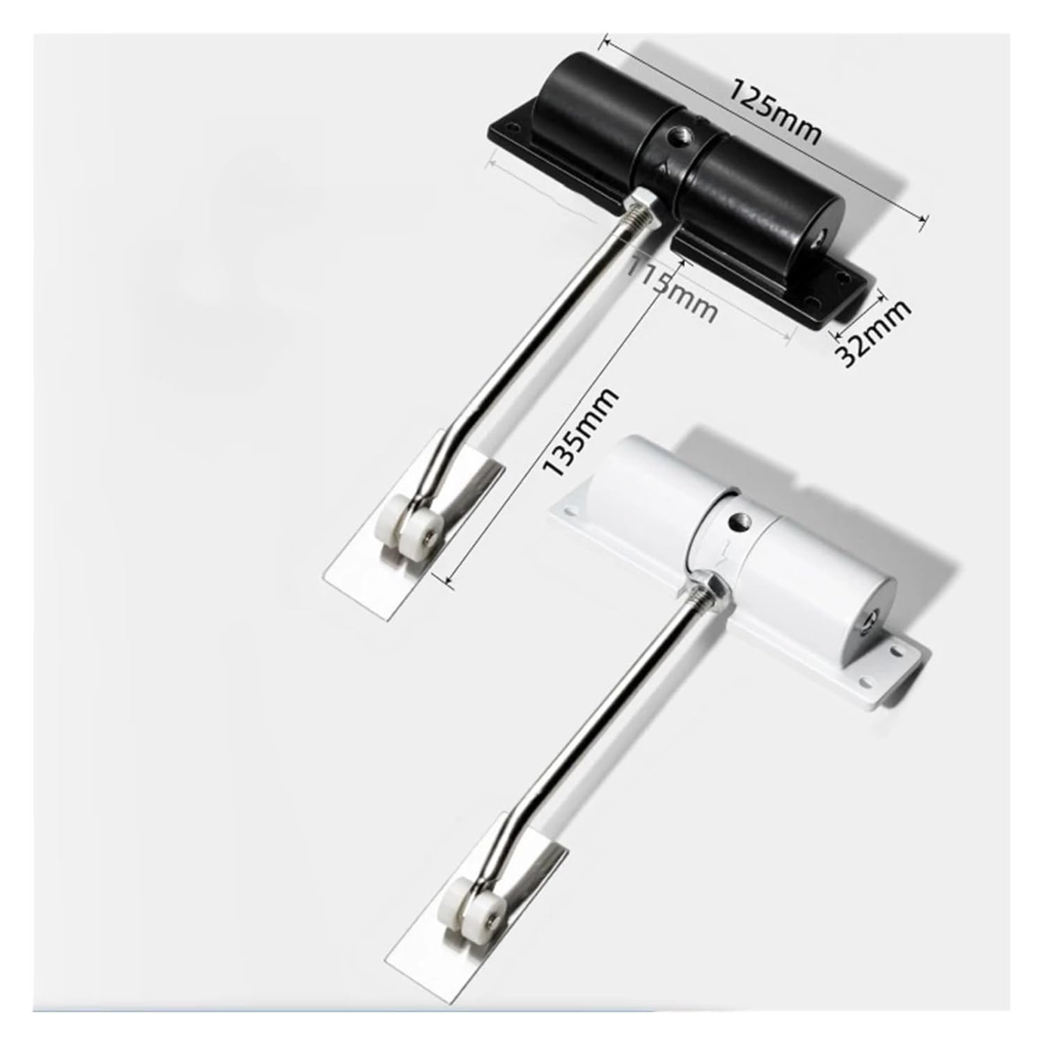 Automatic zinc Alloy Safety Spring Door Closer with arm Screw Wrench Adjustable 40 kg(E)