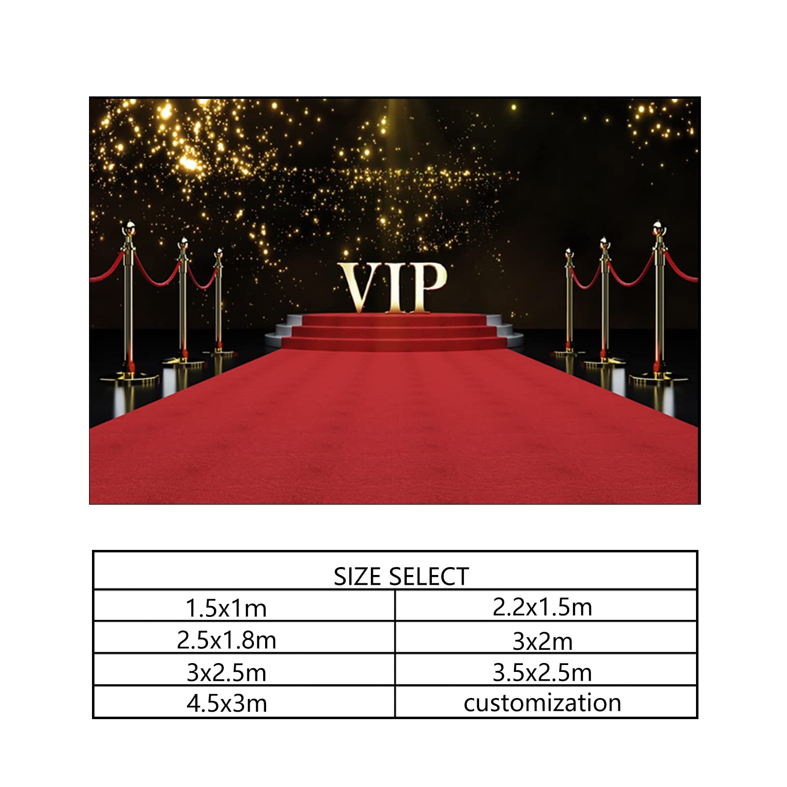 YongFoto 4,5x3m Vinile fondali fotografici VIP Stage Red Carpet Macchie d'oro scintillanti per l'evento di nozze di compleanno Sfondo foto Studio Fotografico Partito Fondale foto