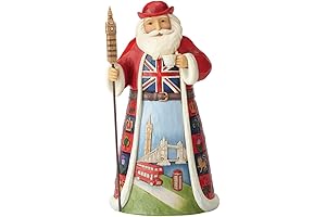 Enesco Jim Shore Heartwood Creek British Santa Around the World Figurine, Set of 2