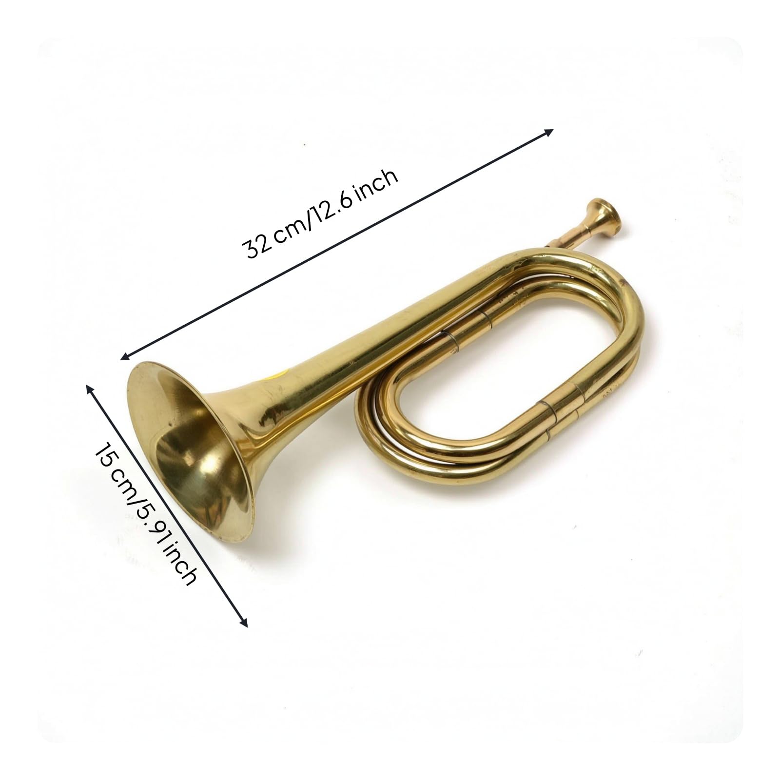 Tromba da Sfilata Leggero Strumento a Fiato in Ottone Chiaro Strumento a Fiato in Ottone con Bocchino per Bande Musicali, Musicisti, Oro