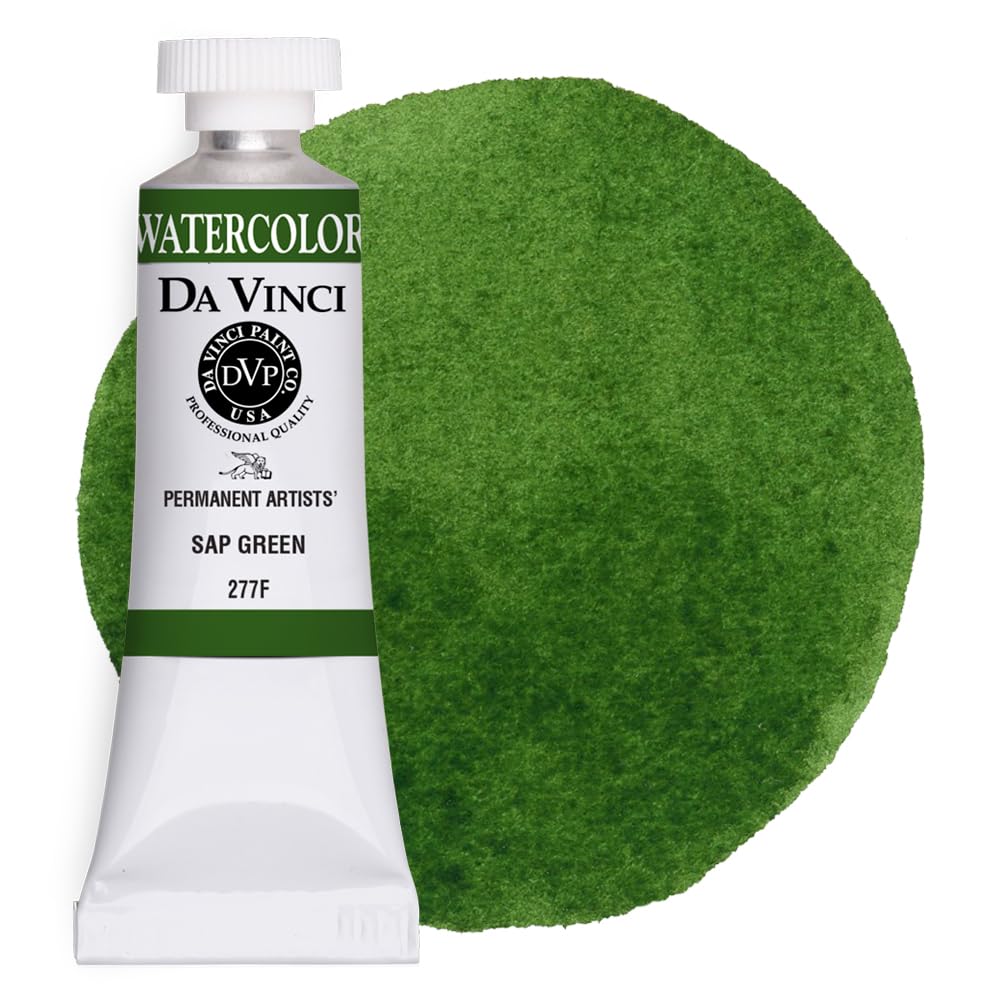 DA VINCI PAINTS Professional Artist Watercolor Paint, Sap Green, 15mL